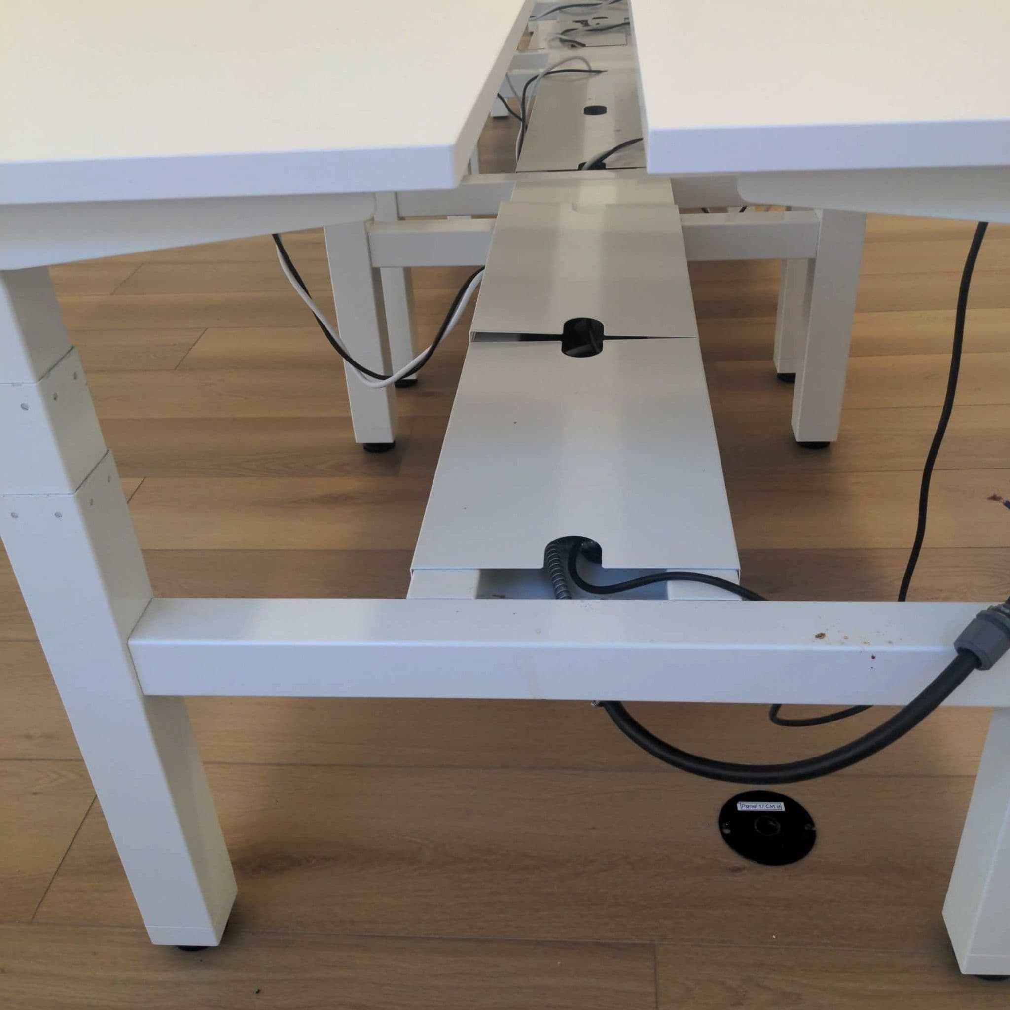 Poppin White Electric Adjustable Height Double Desk - Thumbnail 6