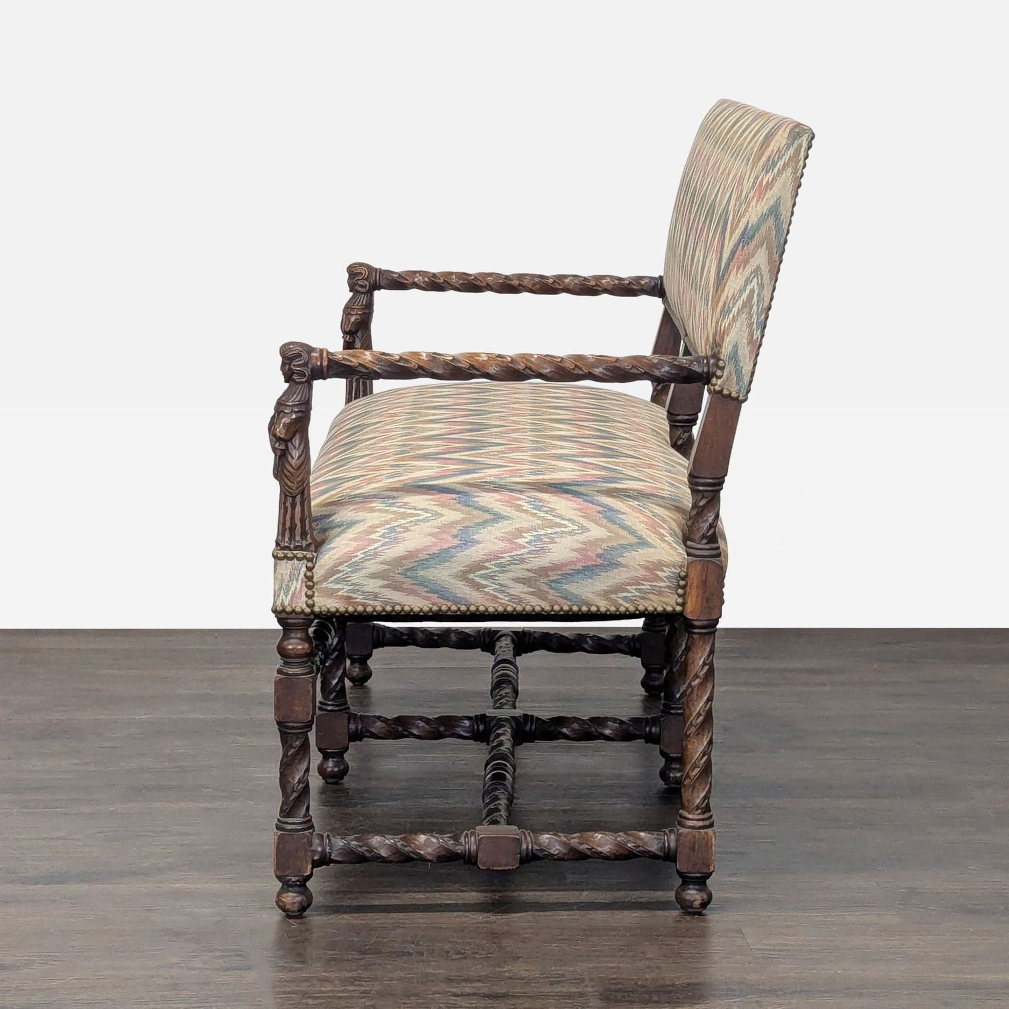 Antique Upholstered Bench - Thumbnail 5