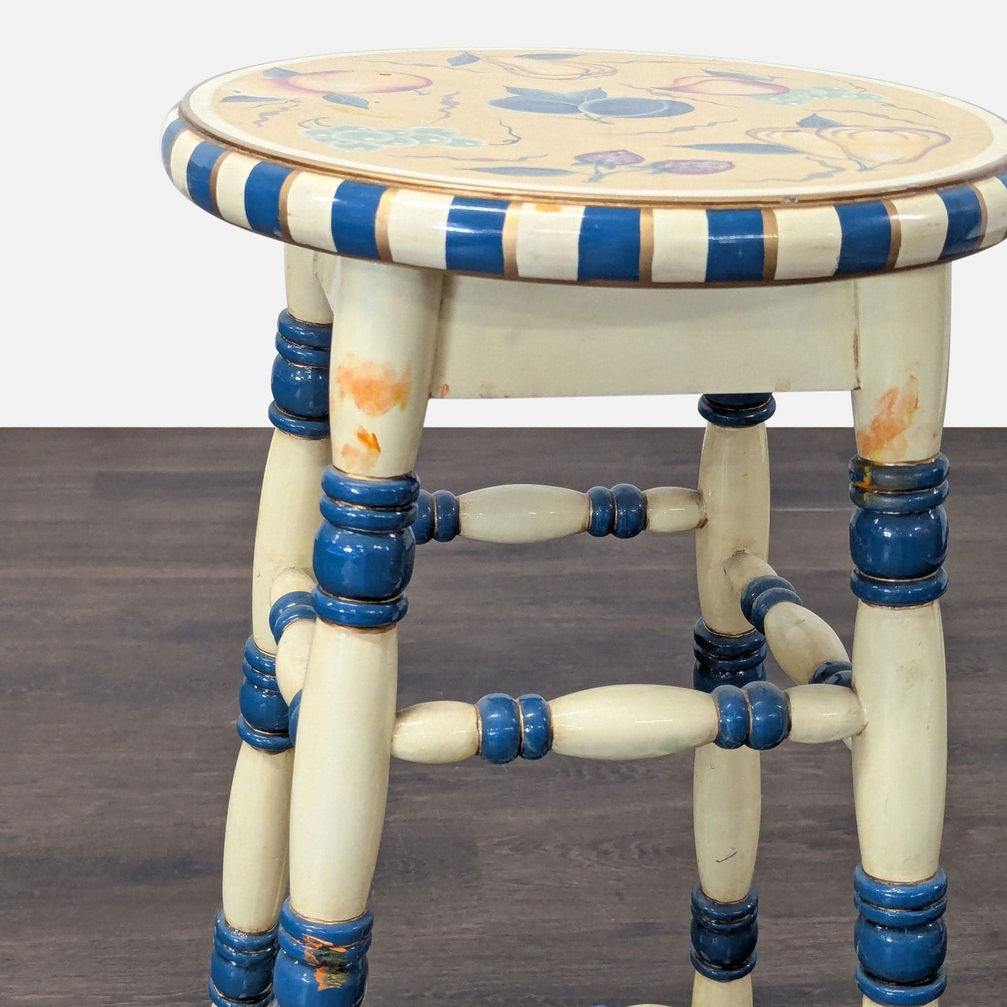 Hand Painted Stool - Thumbnail 7