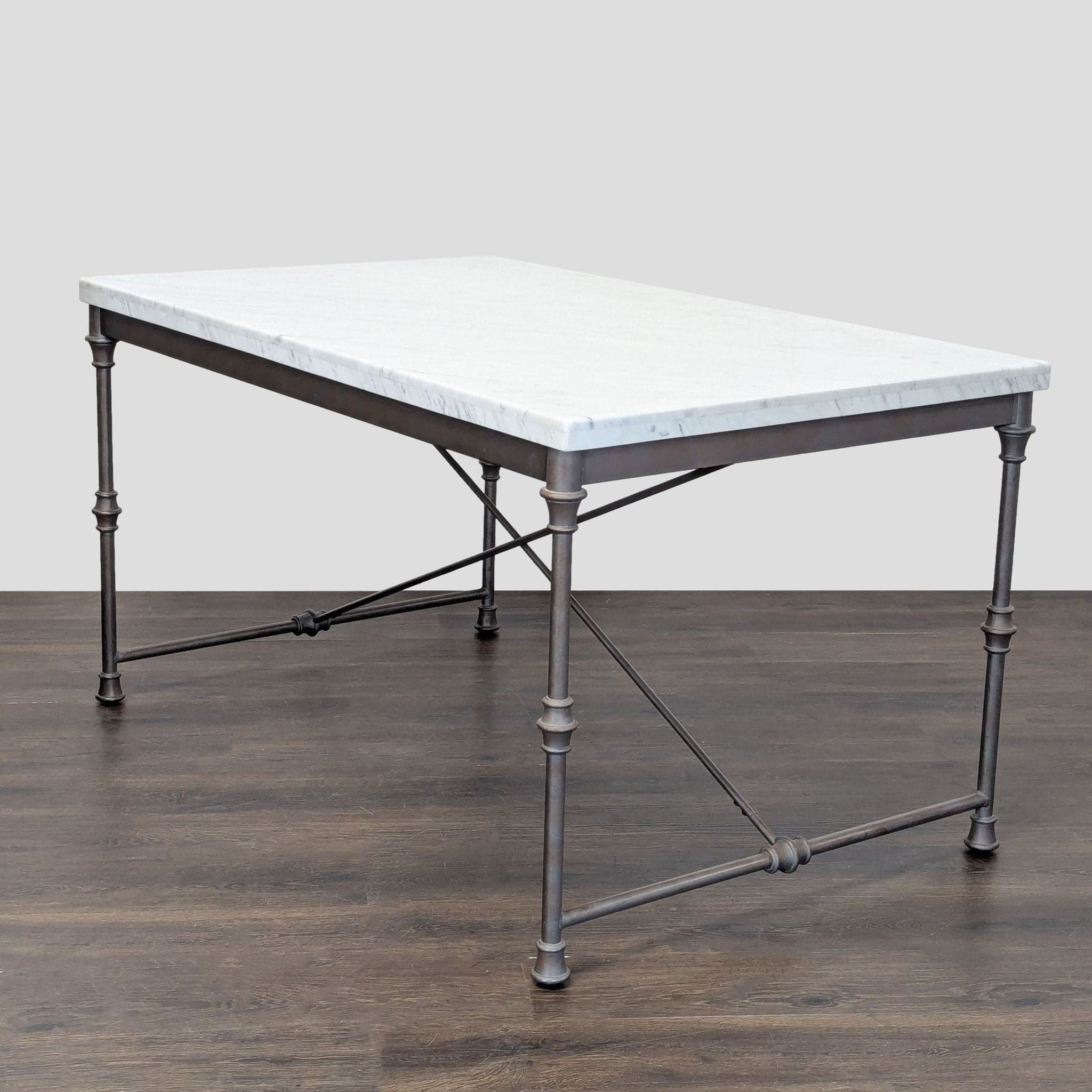 Crate and Barrel Marble Top Dining Set with 4 Chairs - Thumbnail 5