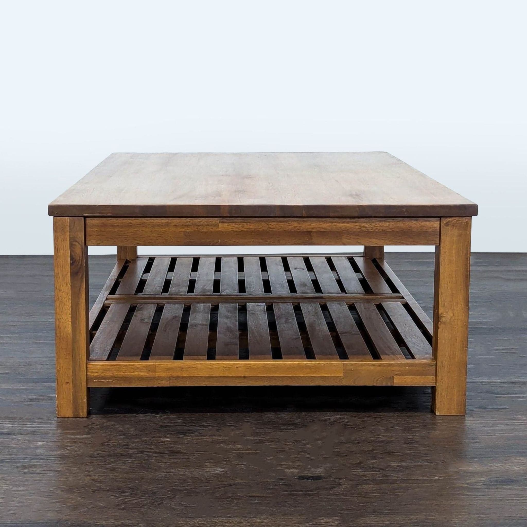 Tiburon Mid-Century Solid Acacia Wood Coffee Table - Thumbnail 6