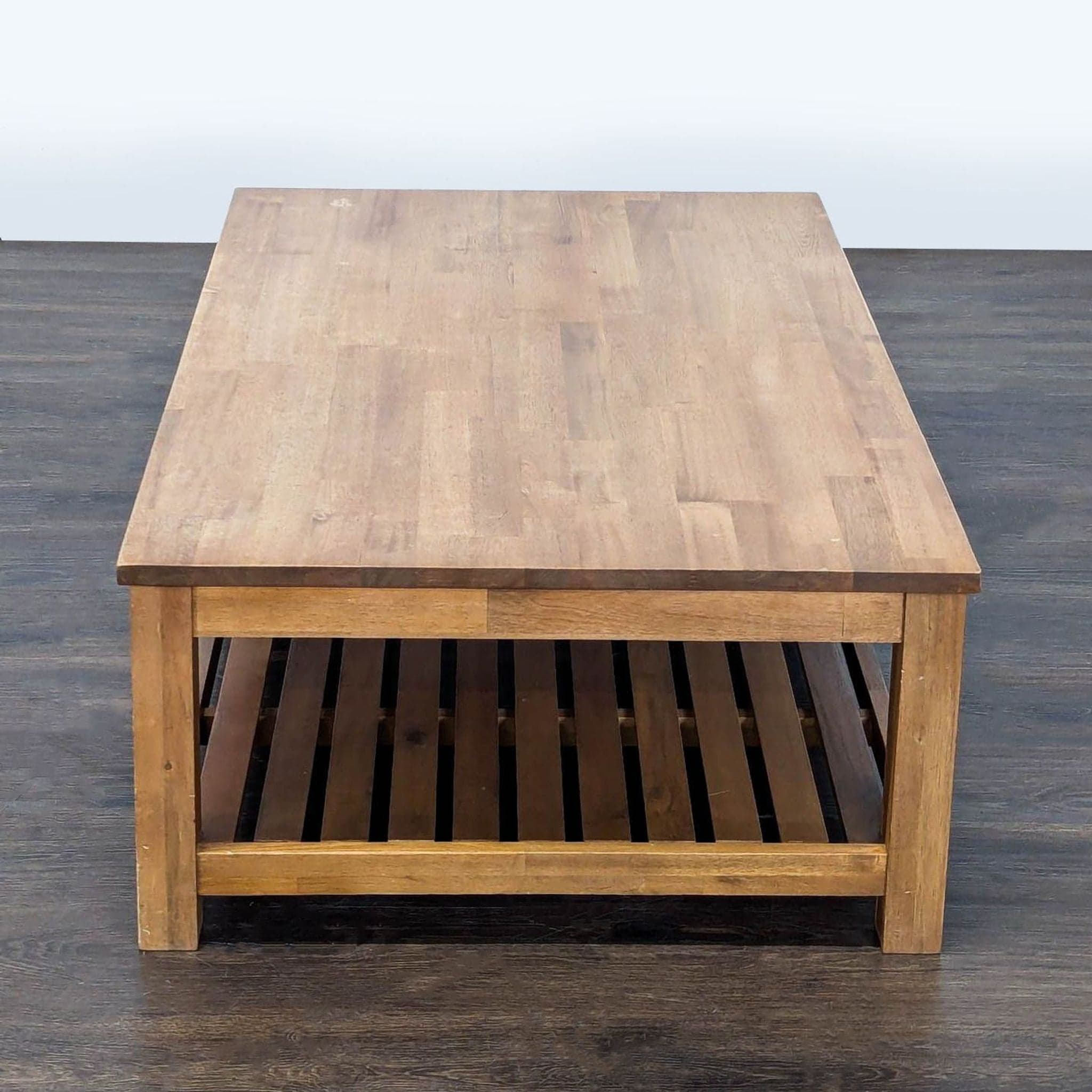 Tiburon Mid-Century Solid Acacia Wood Coffee Table - Thumbnail 4