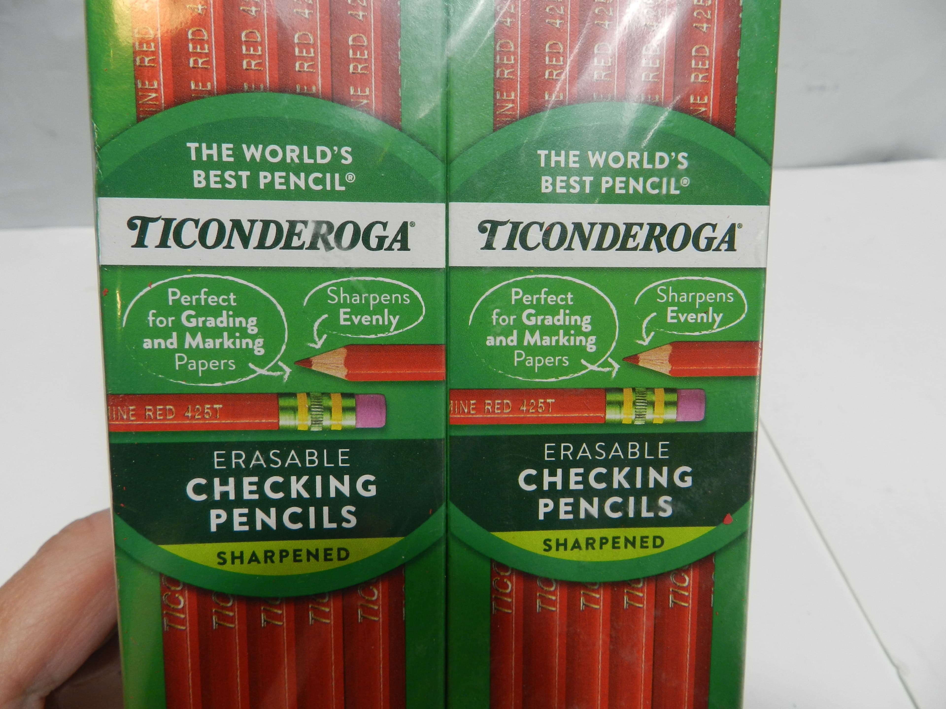 Ticonderoga Erasable Checking Pencils Red 24 Count 2 Packs of 12 Sharpened P99K - Thumbnail 3