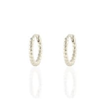 Twisted Hinged Huggie Hoops - Thumbnail 2