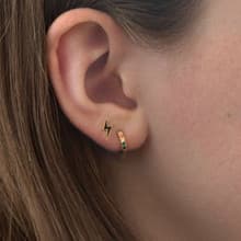 Rainbow Crystal Huggie Hoops