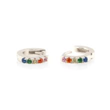 Rainbow Crystal Huggie Hoops - Thumbnail 3