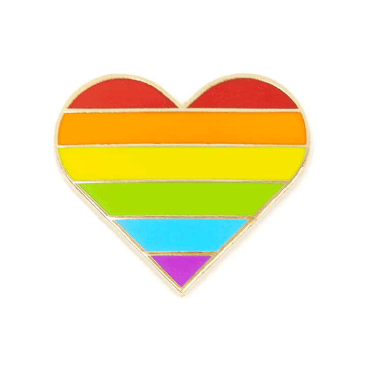 Enamel Pin - Rainbow Pride Heart - Default