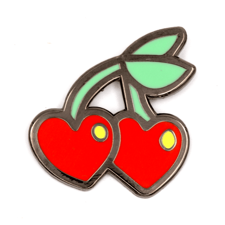 Enamel Pin - Heart Cherries - Default