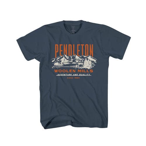 Classic Mountain Graphic Tee - Indigo/Red - S