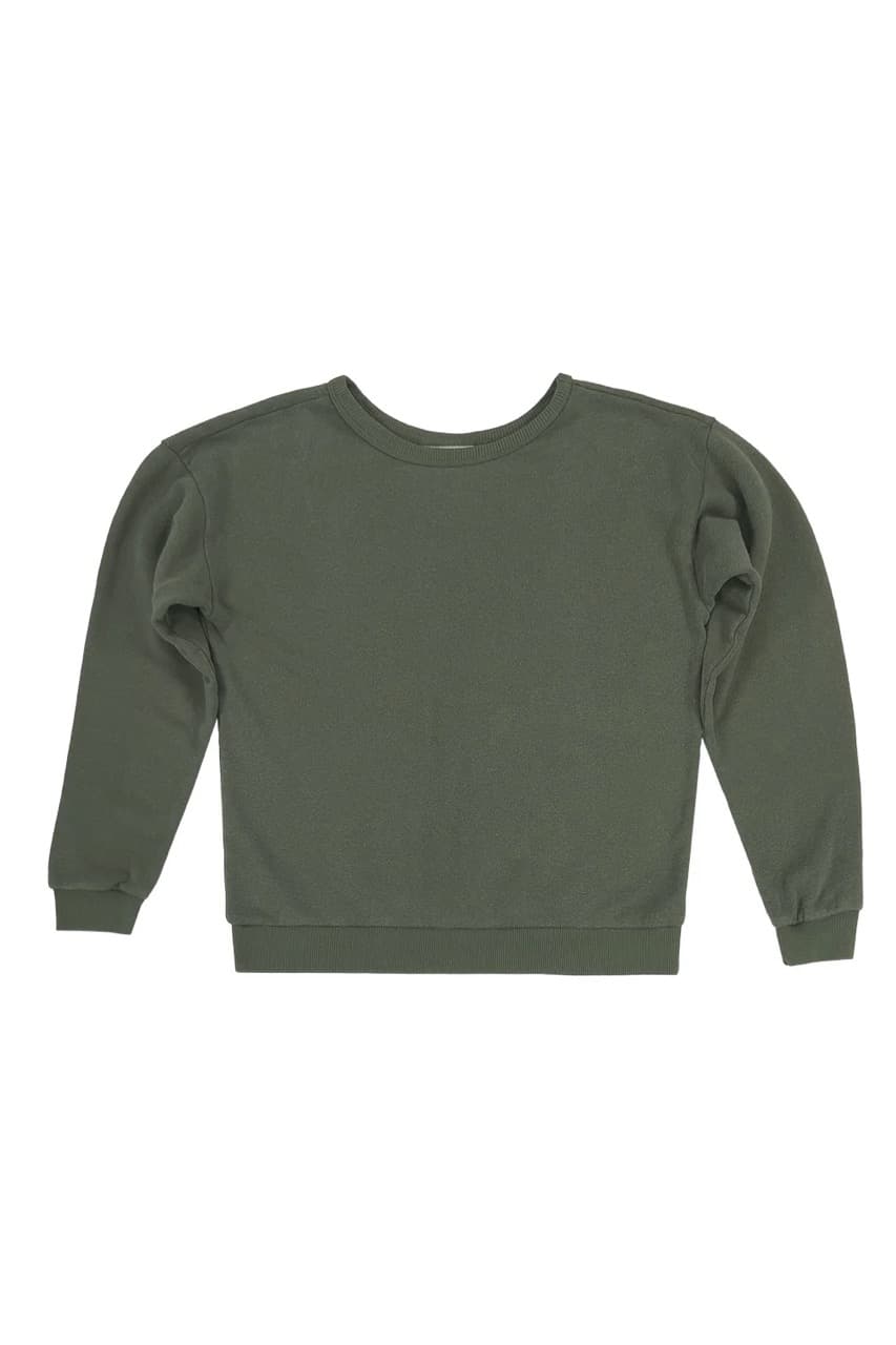 Crux - Cropped Crewneck Sweatshirt - Olive Green, L