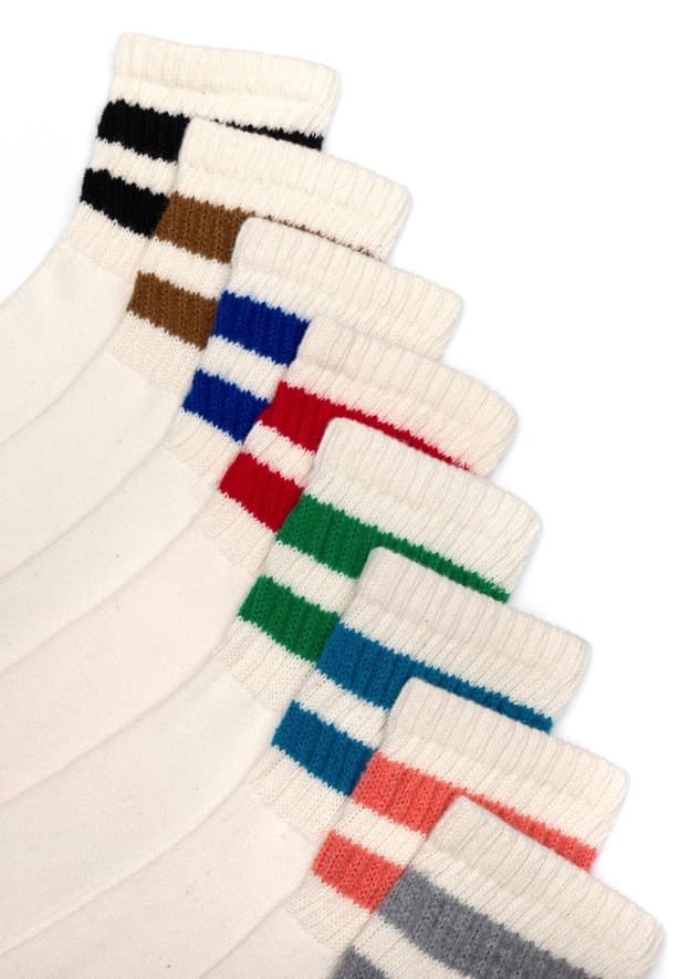 Mono Stripe Quarter Crew Sock - Acorn - Thumbnail 5