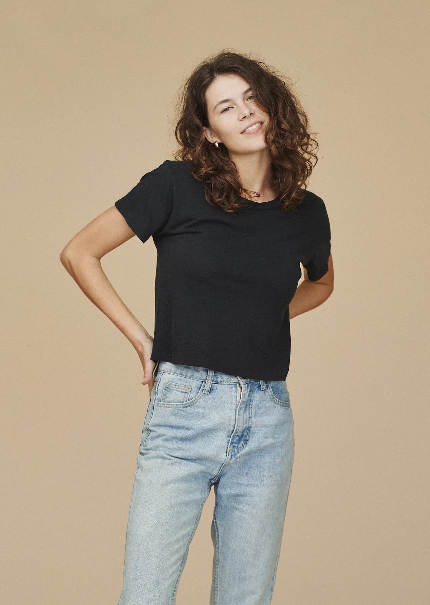 Cropped Ojai Tee - Electric Fuchsia, L - Thumbnail 3