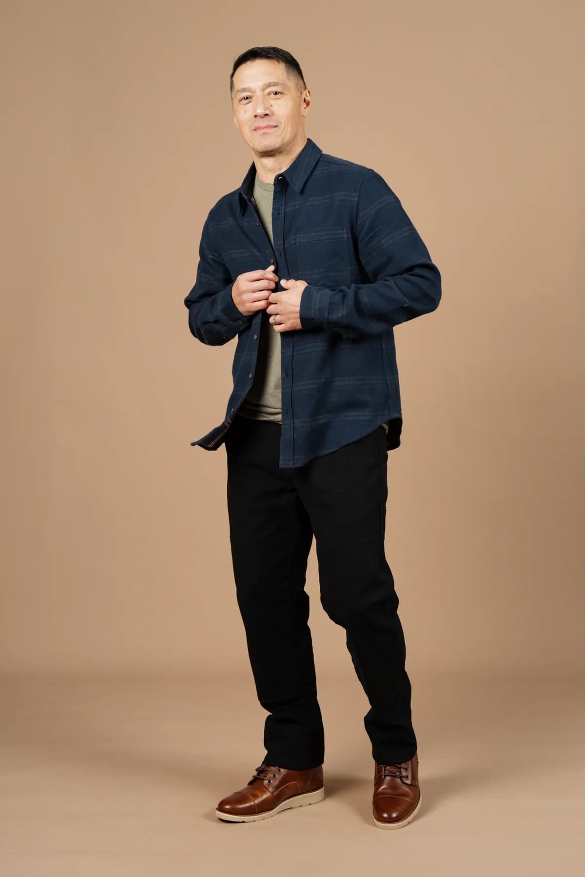 Larson Shirt - Navy Stripe - XXL - Thumbnail 3