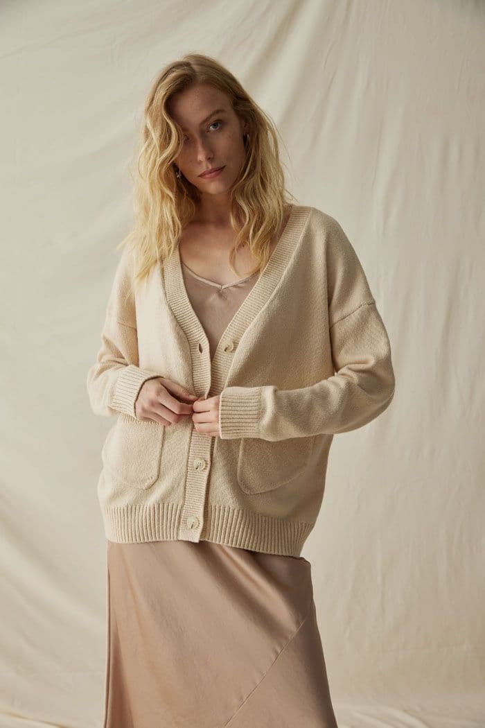 Alexa Lightweight Cardigan - Black, M - Thumbnail 2