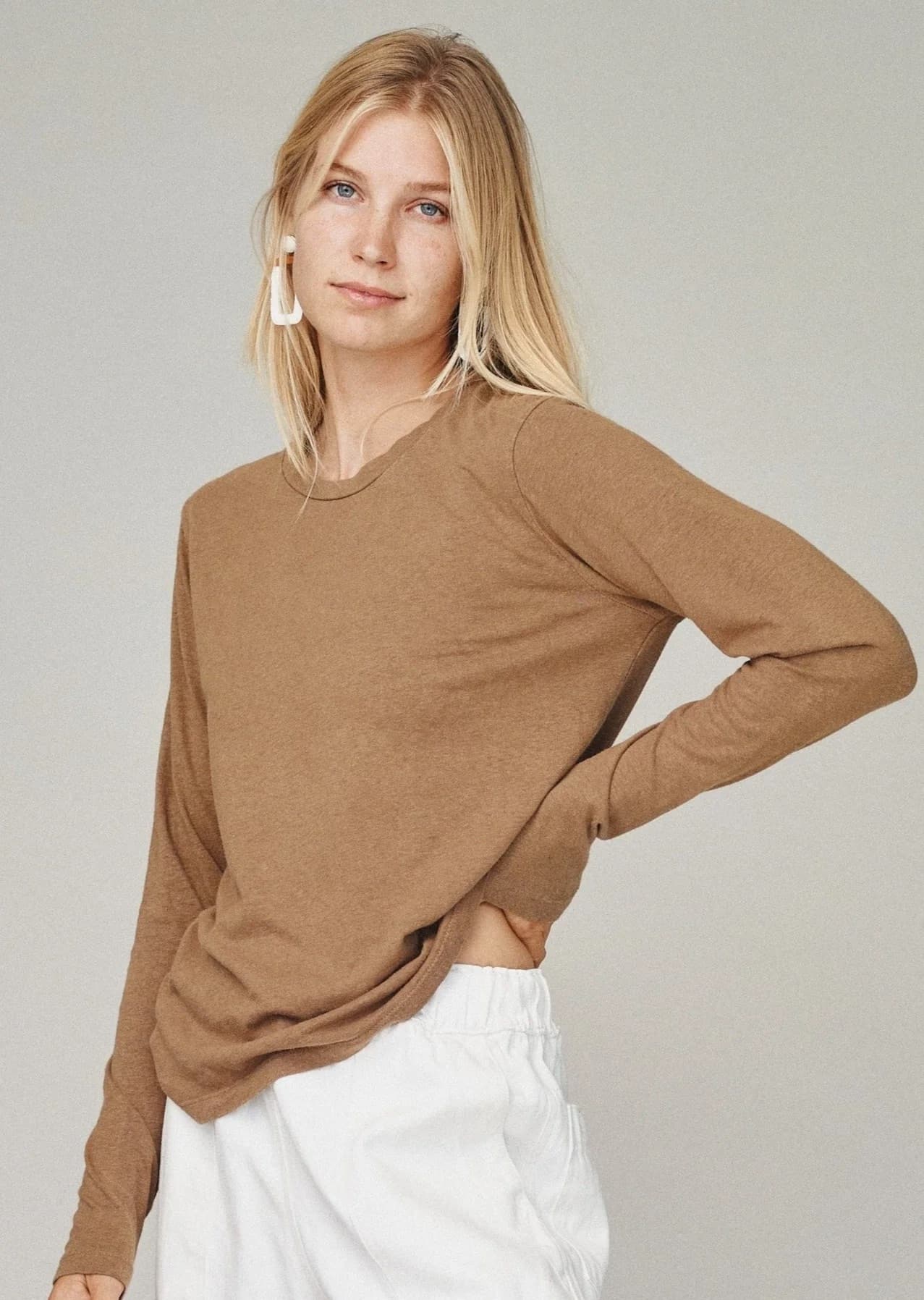 Encanto Long Sleeve Tee - White, M - Thumbnail 2