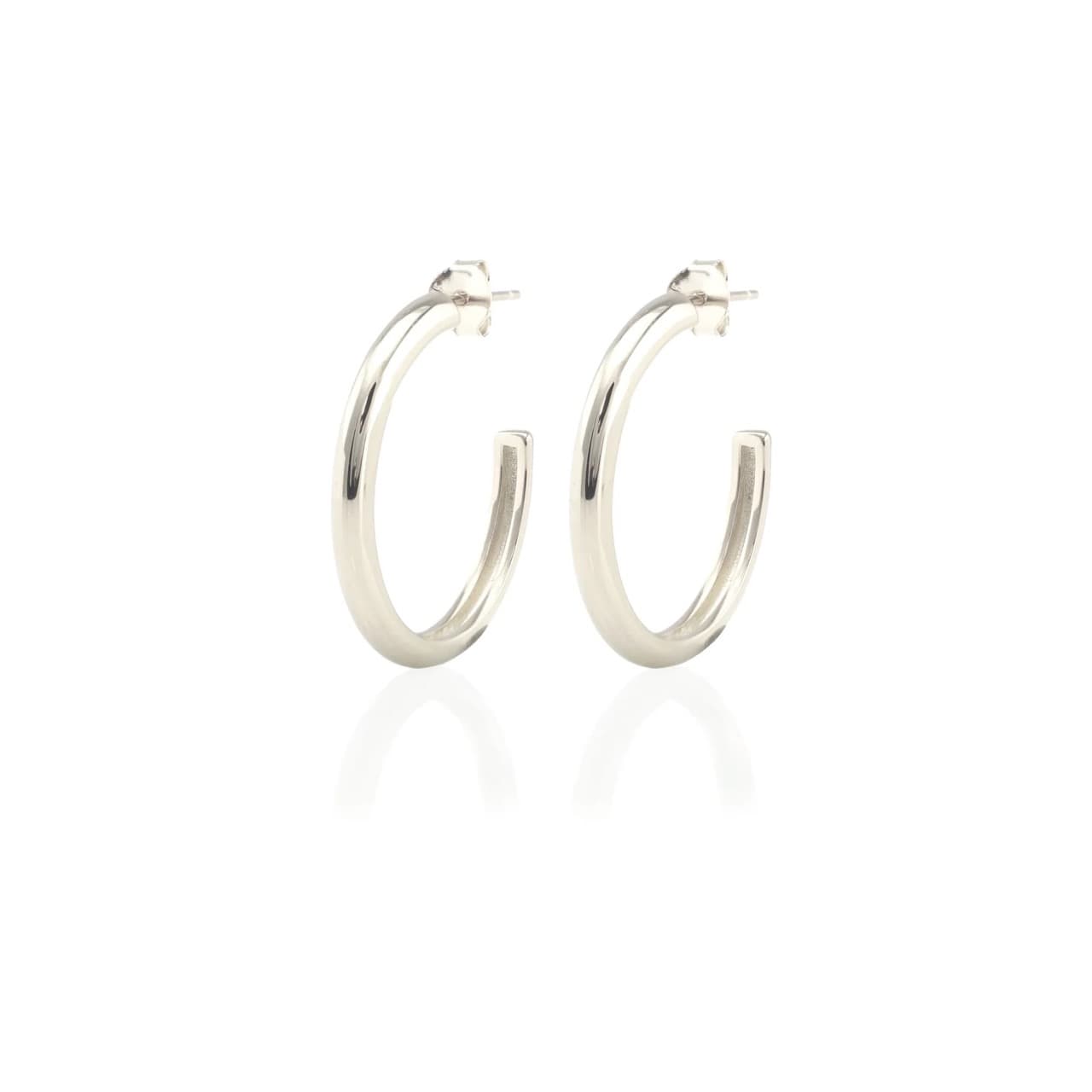 Hollow Hoop Earrings - Gold, 15mm - Thumbnail 5