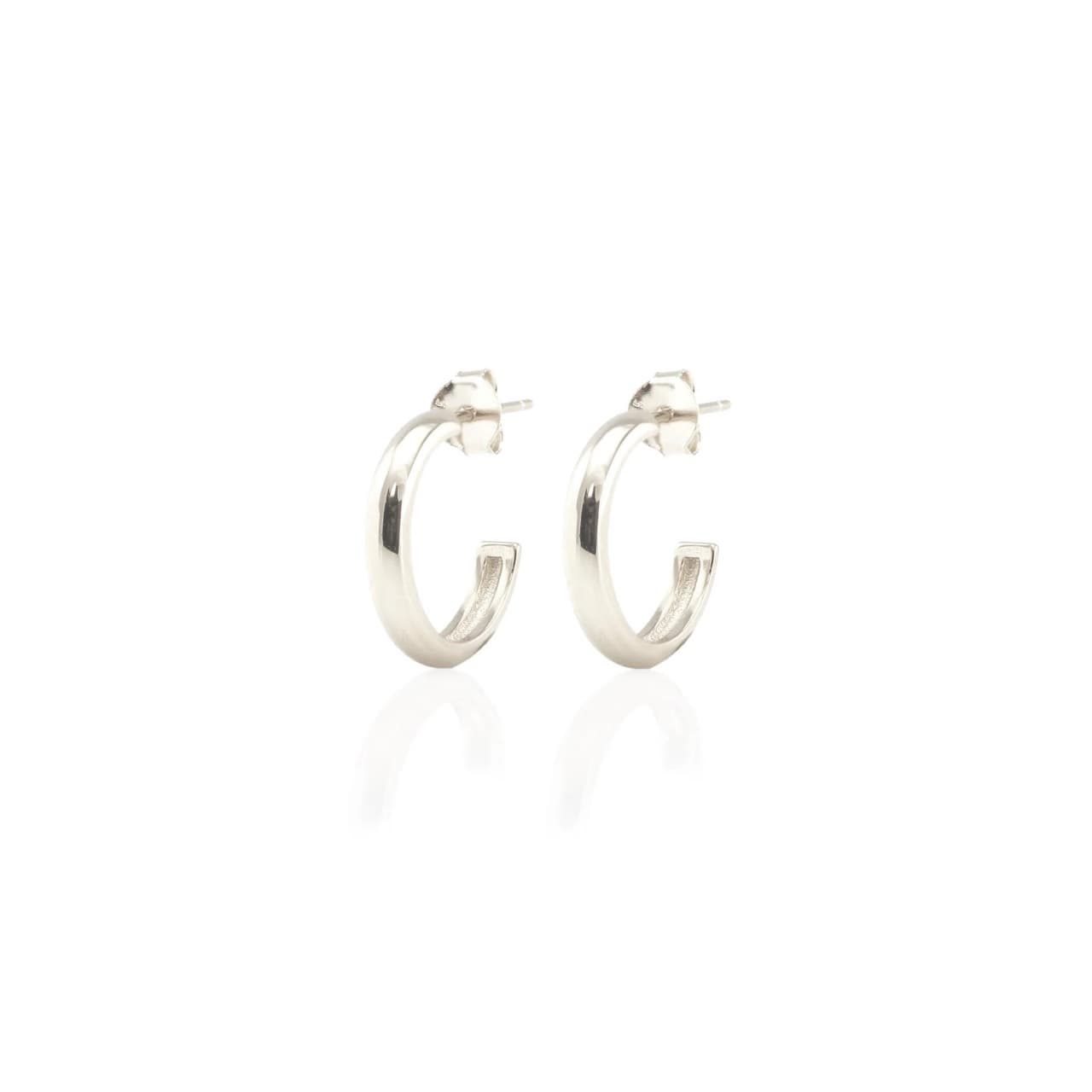 Hollow Hoop Earrings - Gold, 15mm - Thumbnail 6