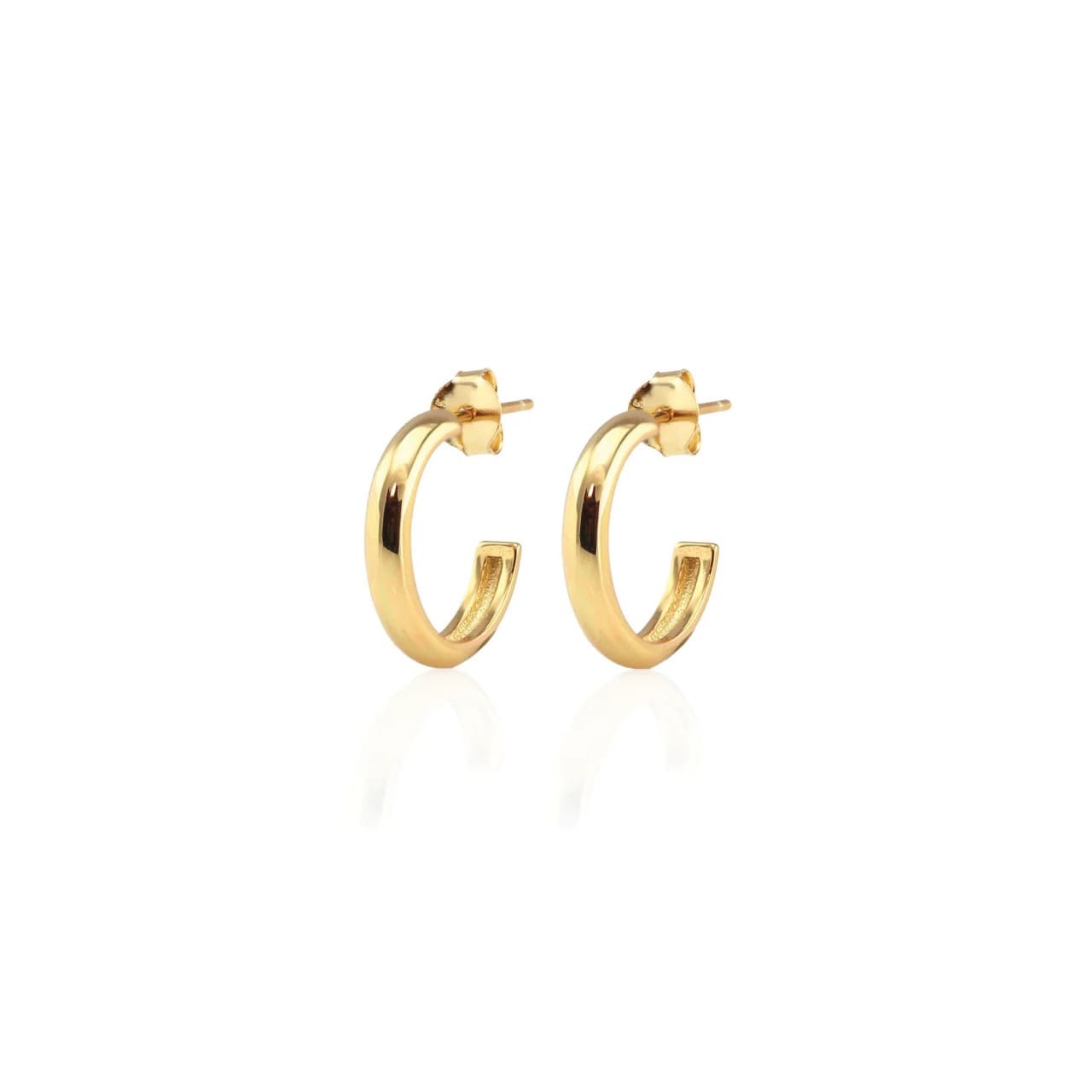 Hollow Hoop Earrings - Silver, 25mm - Thumbnail 5