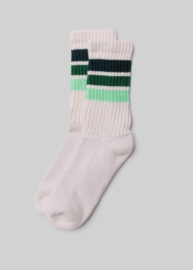Birthday Retro Stripe Crew Sock - Forest - Thumbnail 2