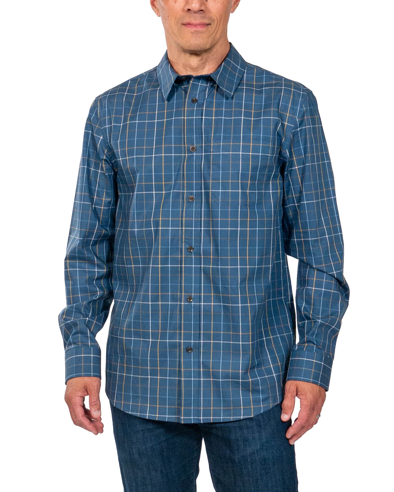 Academy Shirt - Navy Check - S - Thumbnail 2