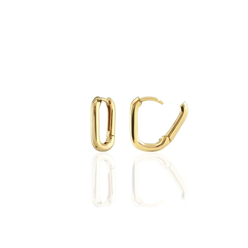 Oval Huggie Hoop - Gold - Thumbnail 2