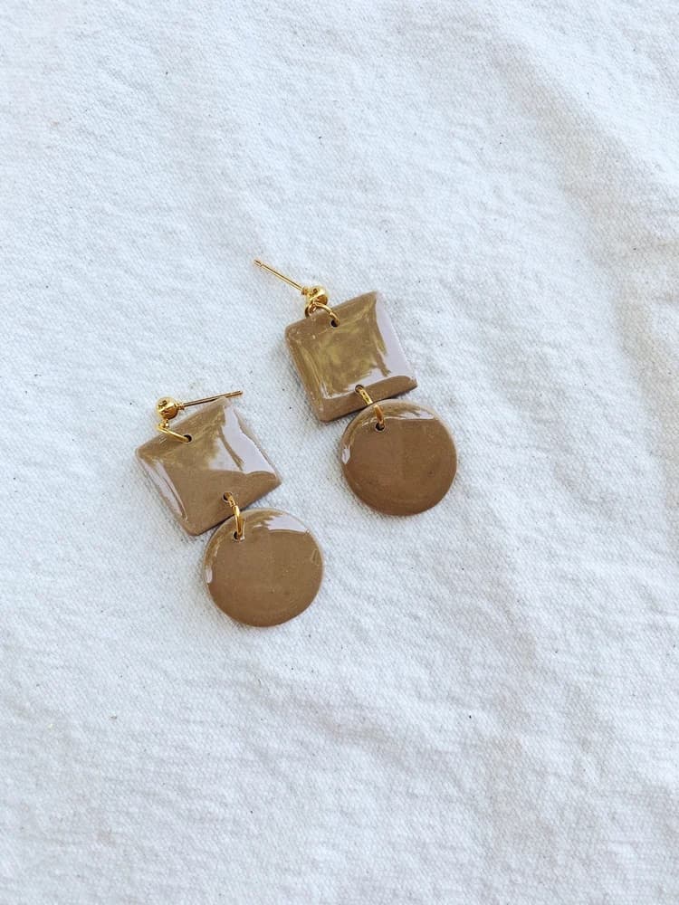 Circle Square Earrings - Thumbnail 5