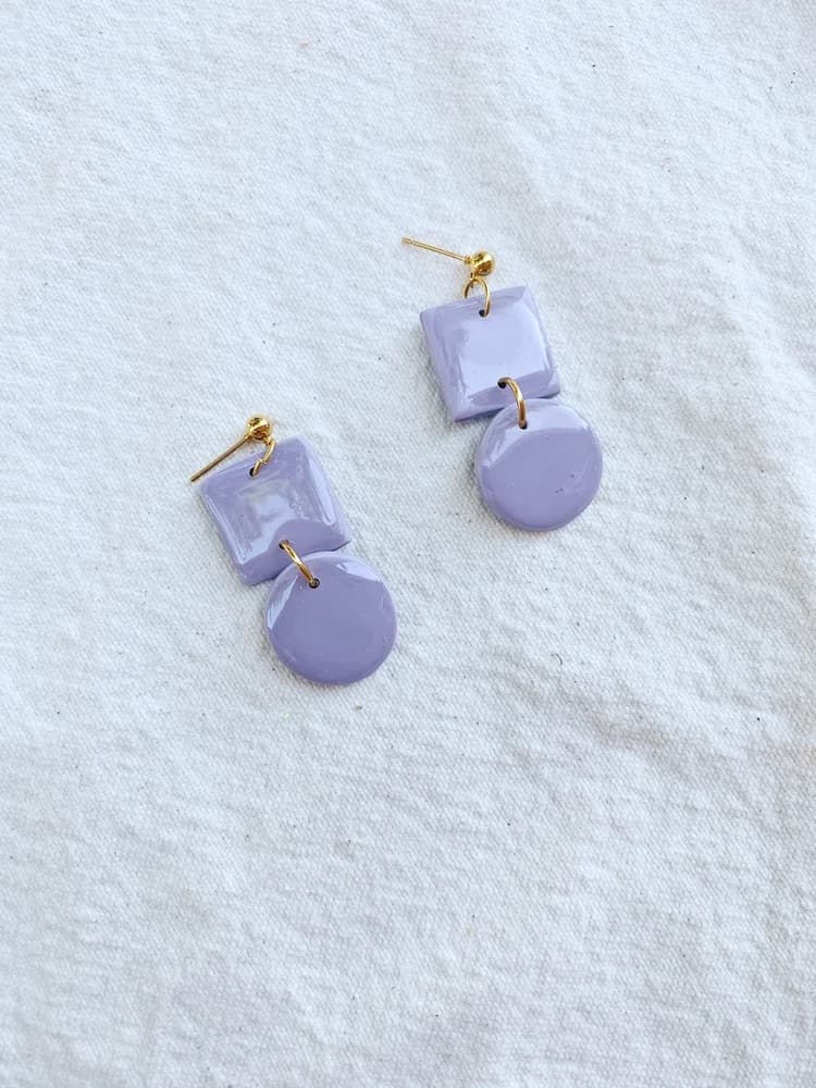 Circle Square Earrings - Thumbnail 3