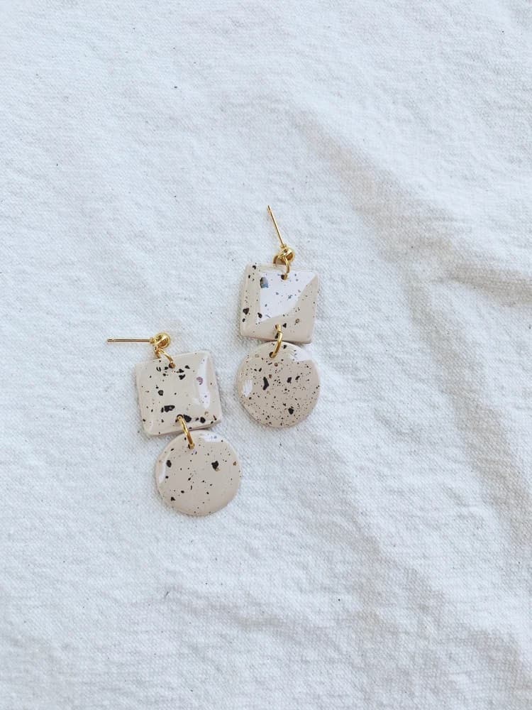 Circle Square Earrings - Thumbnail 4