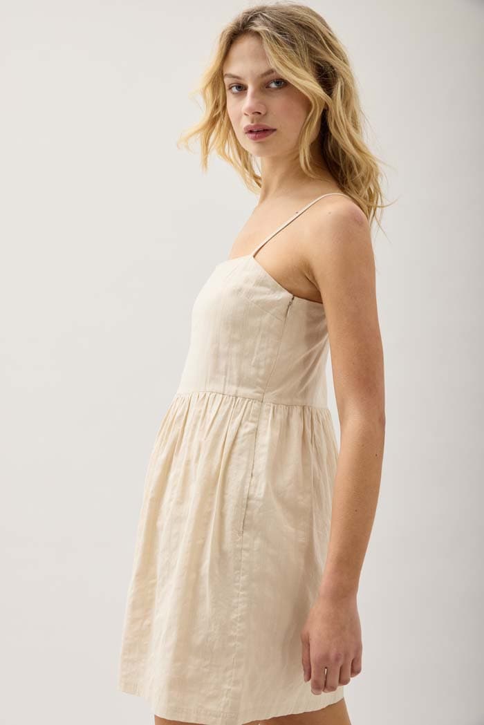 Cardiff Mini Dress - Oat Milk - S - Thumbnail 3