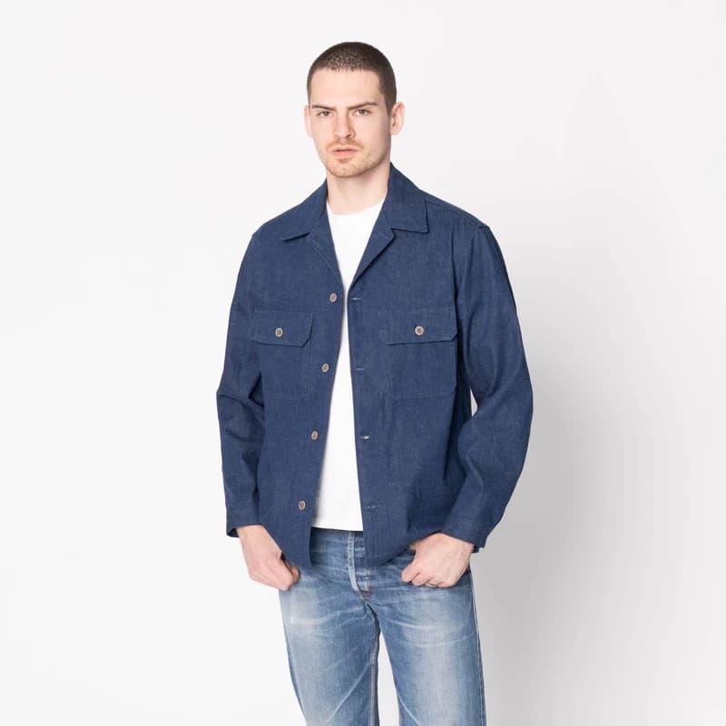 Work Shirt - 2x1 Dungaree Nep Denim - S - Thumbnail 2