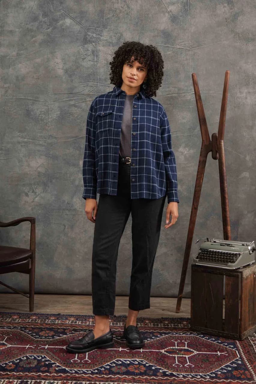 Bird Shirt - Moonrise Windowpane - L - Thumbnail 2