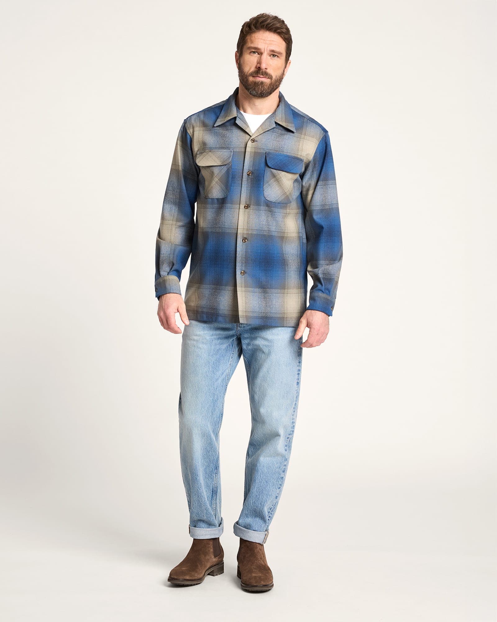 Board Shirt - Blue/Tan Ombre - M - Thumbnail 2