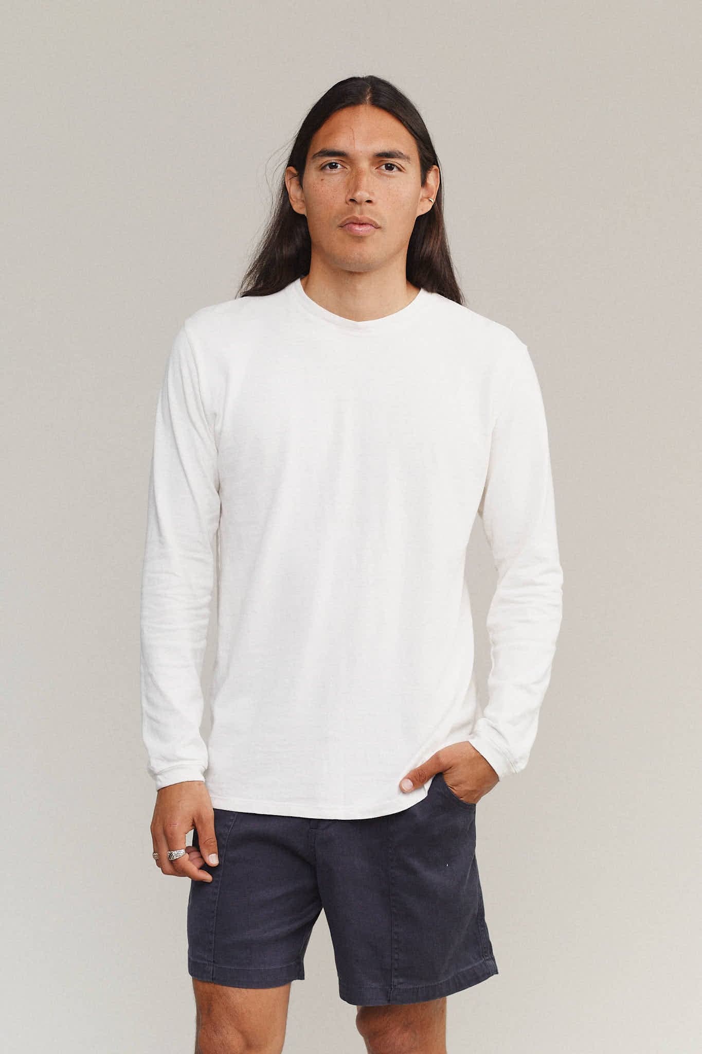 Baja Long Sleeve - White, S - Thumbnail 2