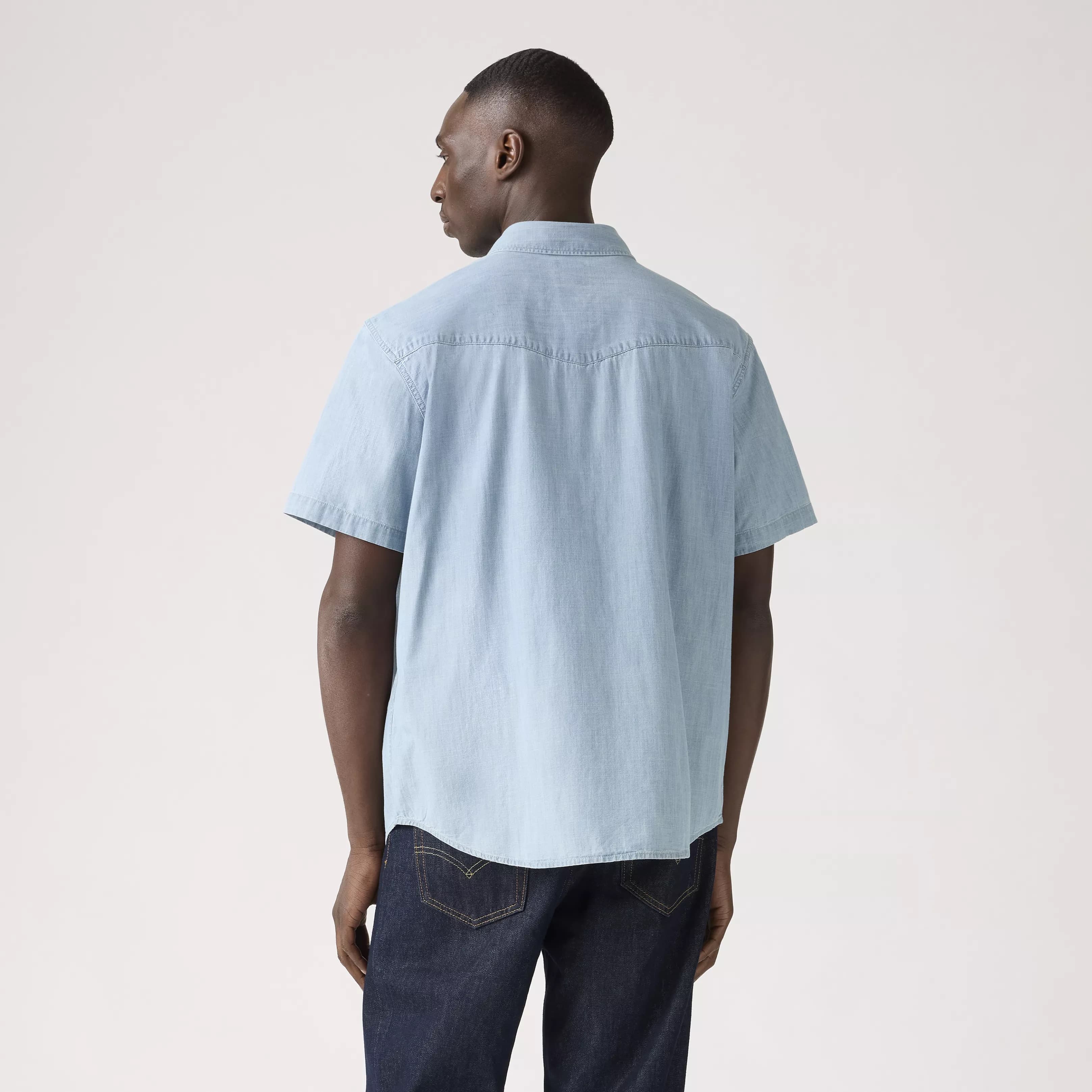 Short Sleeve Relaxed Western - Chambray - M - Thumbnail 3