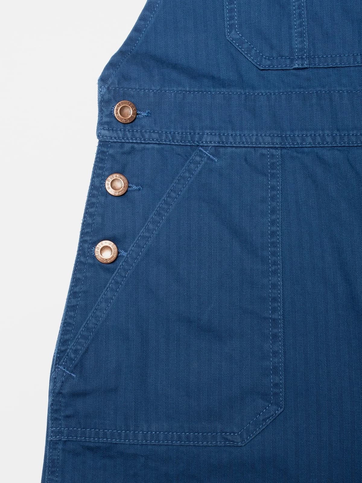 Klara Dungarees - Blue Herringbone - XL - Thumbnail 2