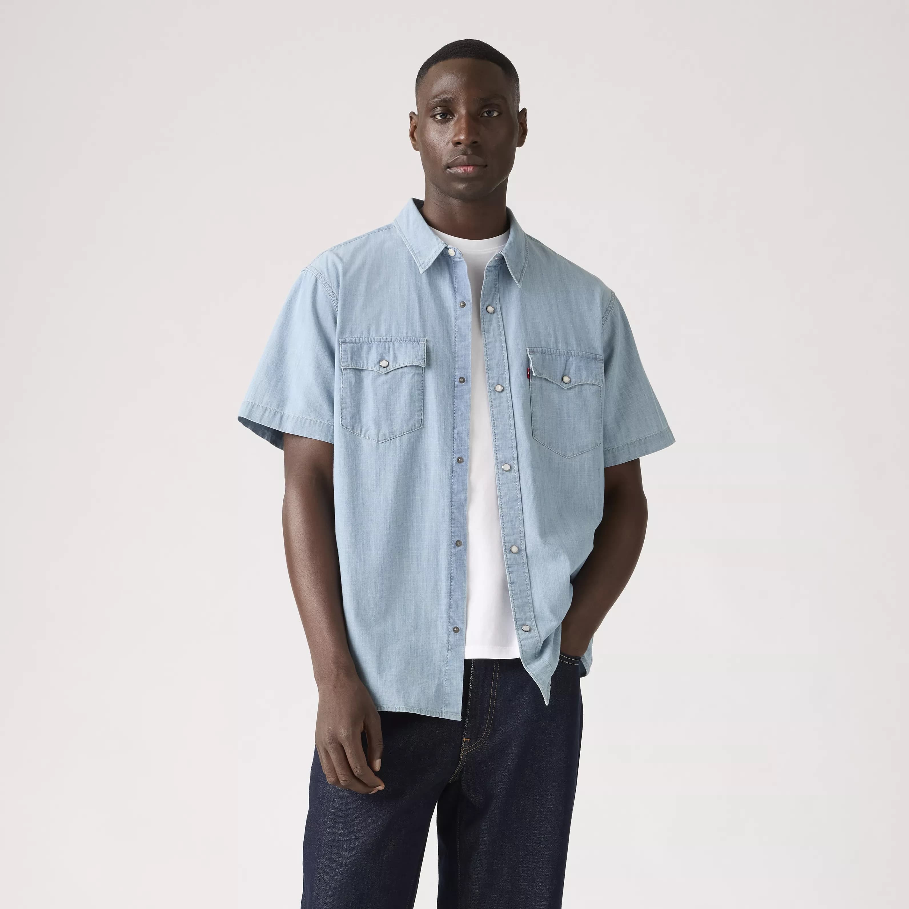 Short Sleeve Relaxed Western - Chambray - S - Thumbnail 2