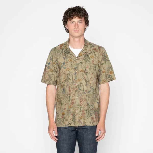 Aloha Shirt - Flower Painting - Earth - S - Thumbnail 2