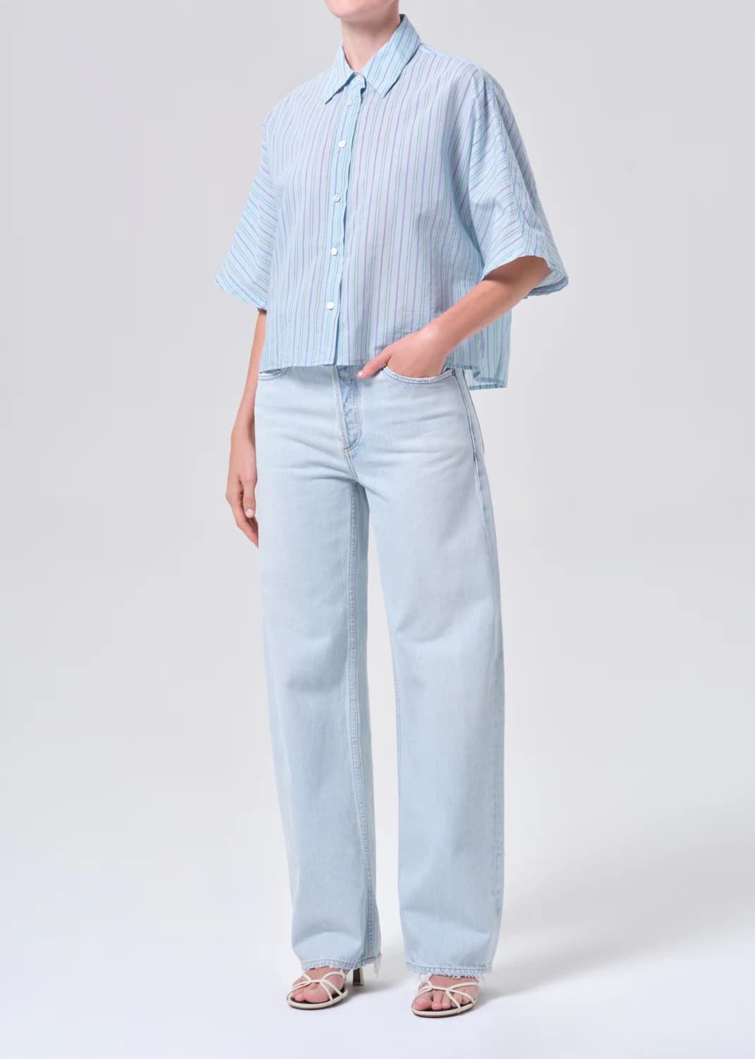 Merrin Shirt - Blue Stripe - S - Thumbnail 2