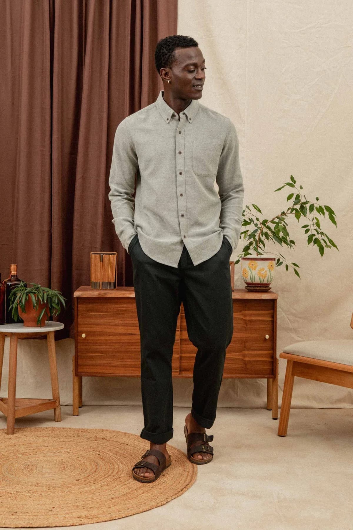 Sutton Shirt - Olive Twill - Thumbnail 3