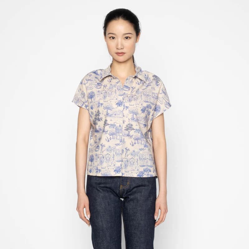 Billie Shirt - Linen Cats - L - Thumbnail 2