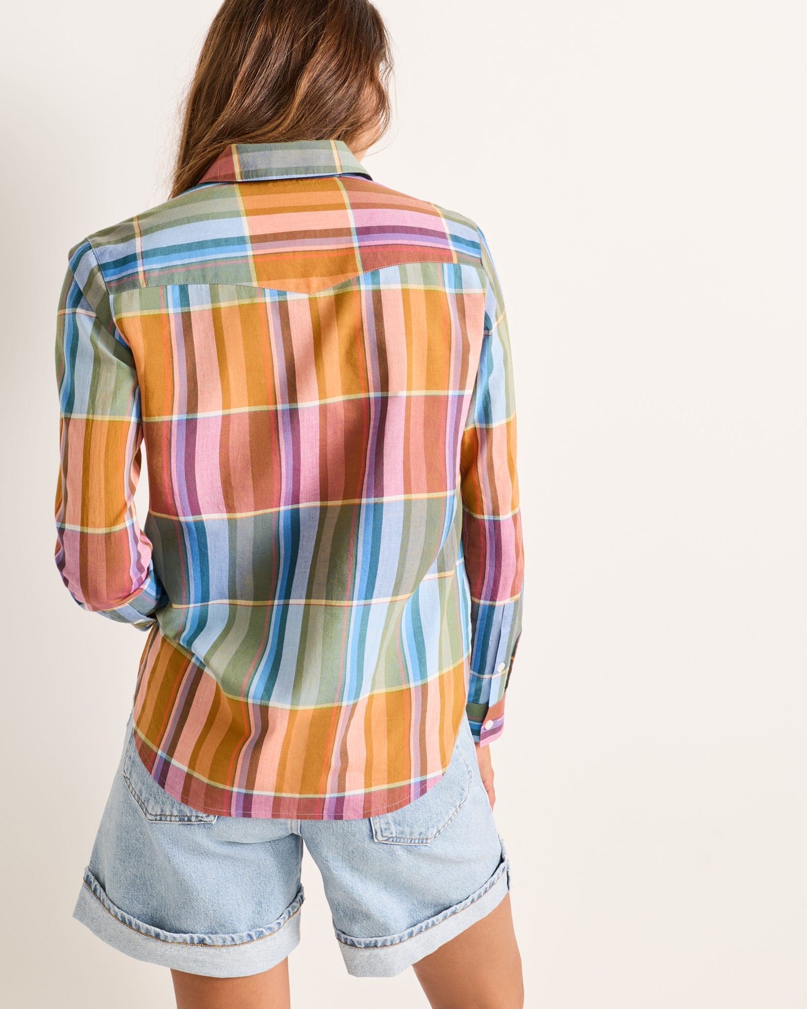 One Pocket Shirt - Teal/Orange Multi Plaid - XL - Thumbnail 2