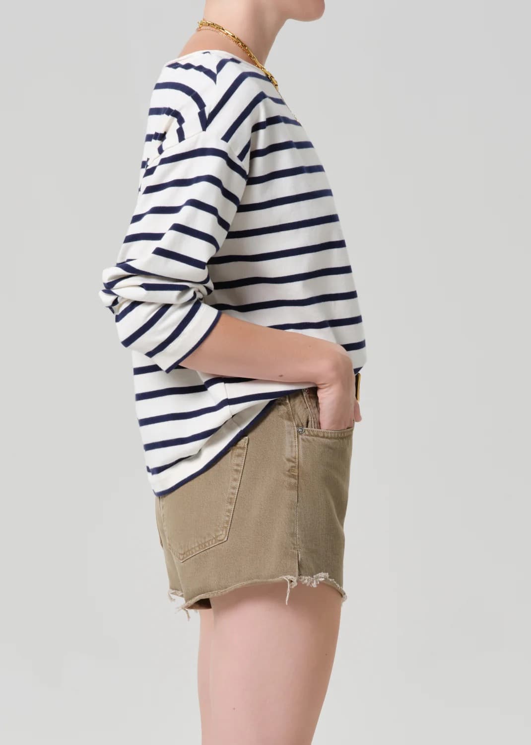 Boat Neck Long Sleeve - Marine Stripe - S - Thumbnail 3