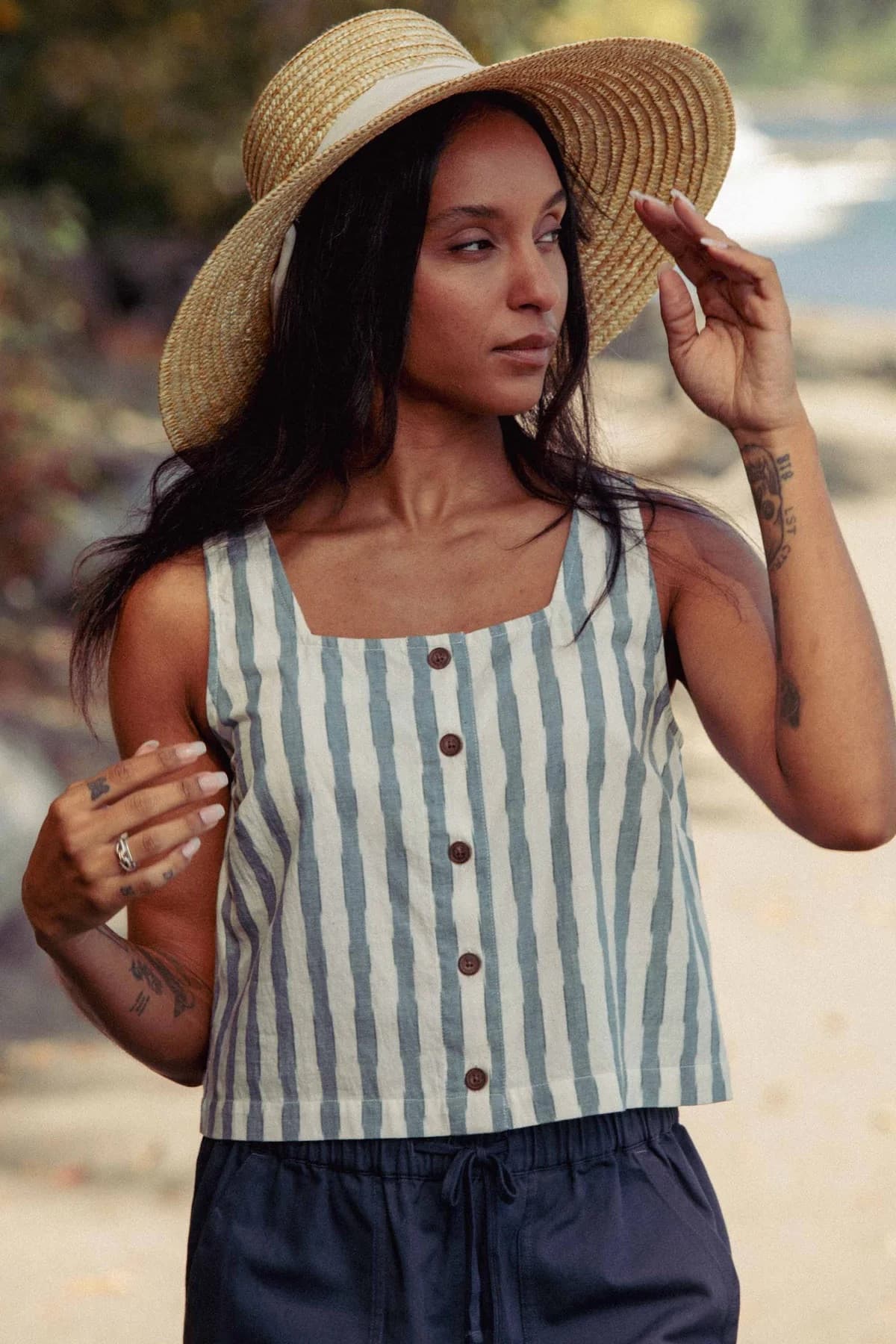 Sadie Tank - Beach Stripe - M - Thumbnail 2