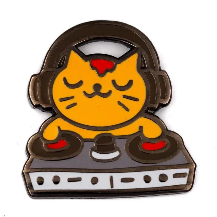 Enamel Pin - DJ Cat - Regular