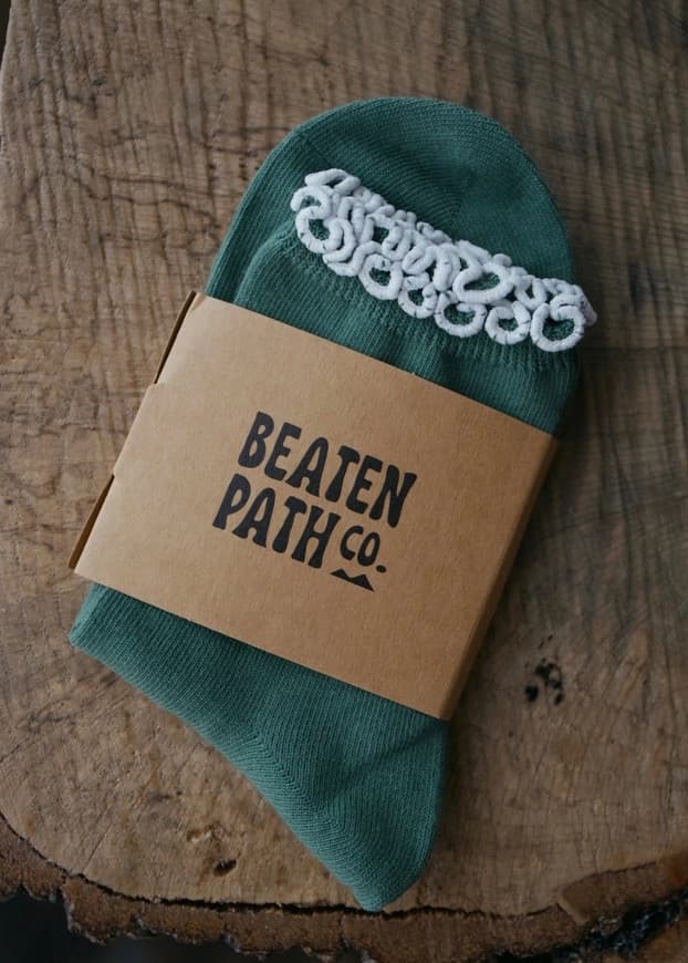 Ruffle Rib Quarter Sock - Green