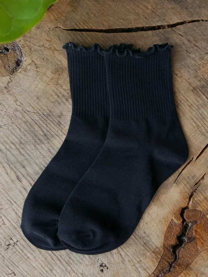 Ruffle Rib Quarter Sock - White - Thumbnail 2