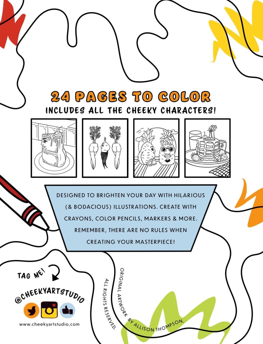 foodie booties cheeky adult coloring books - Thumbnail 3