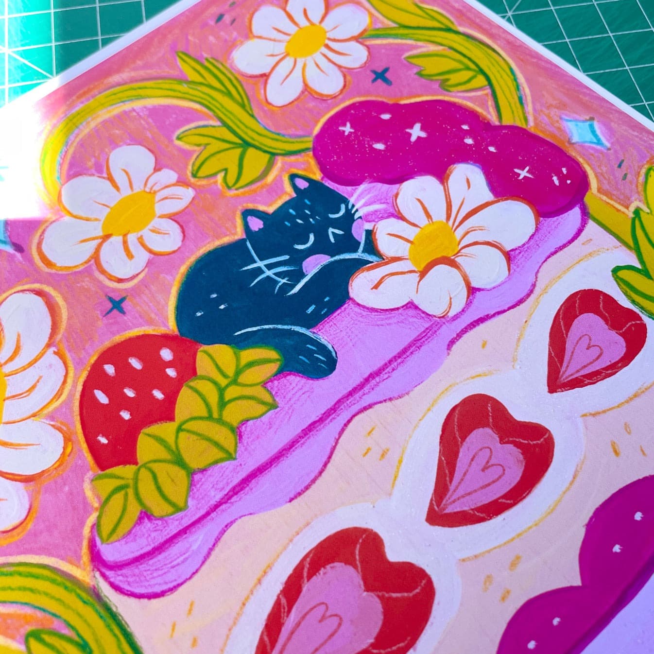 strawberry dreams print (8x8) (12x12 pink frame) - Default - Thumbnail 2