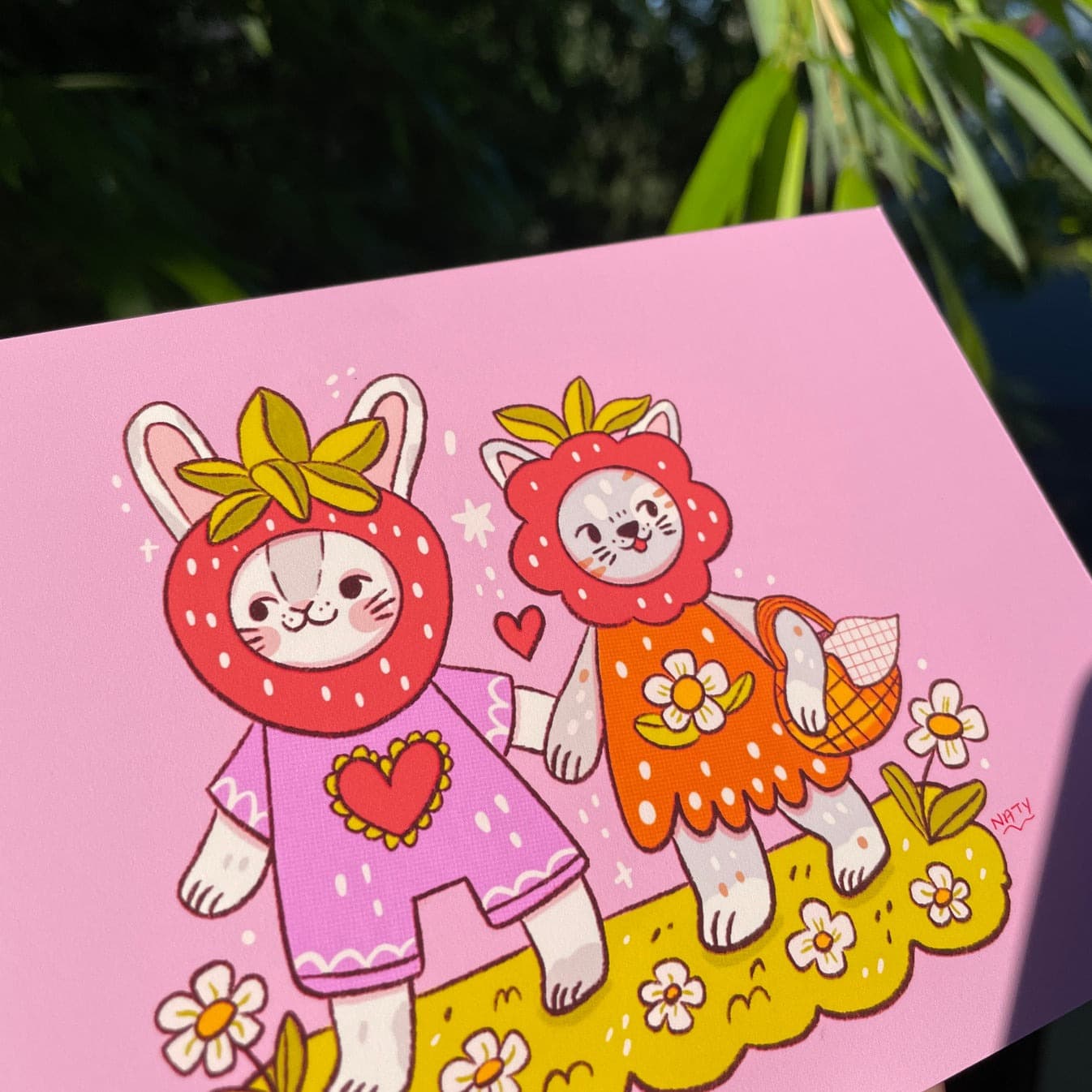 strawberry friends print (5x7) (5x7 white frame) - Default - Thumbnail 2