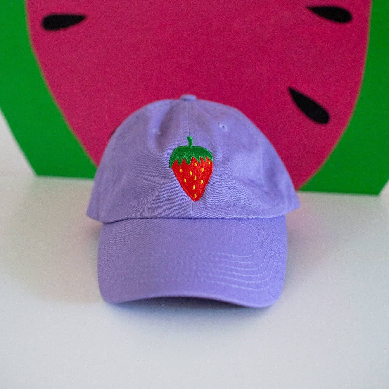 strawberry embroidered dad hat - Default - Thumbnail 6
